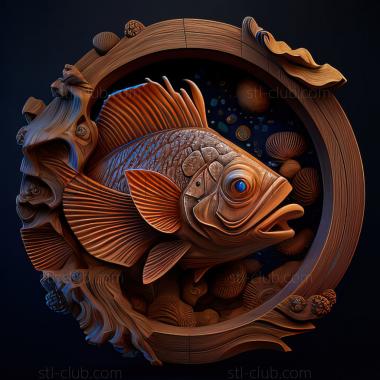 3D model st Calico telescope fish (STL)